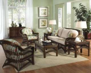 ST. LUCIA 5 PIECE RATTAN WICKER LIVING ROOM SEATING SET  