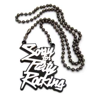 LMFAO SORRY FOR PARTY ROCKING PENDANT W/ A 36 INCH 6MM BALL NECKLACE 