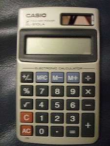 Casio Solar Plus 8 Digit Pocket Calculator SL 910LA  