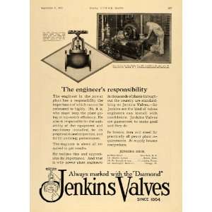  1924 Ad Jenkins Valves Flanged Power Plant Iron Diamond 
