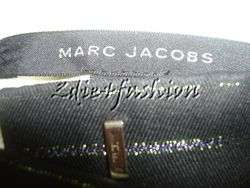   MARC JACOBS Black Silver Green Stripe High Waist Capri Slacks Pants 6