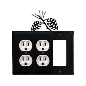  Pinecone Combination Cover   Double Outlets With Single 