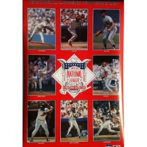  LEAGUE SUPERSTARS Baseball Mint Sealed Poster ERIC DAVIS, WILL CLARK 