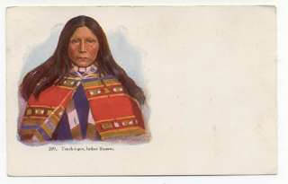 NATIVE AMERICAN INDIAN SQUAW EMBOSSED POSTCARD PC557  