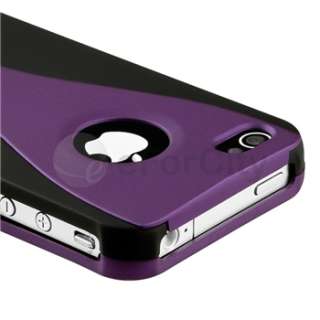   Piece Rubber Hard Plastic Case Cover+Stylus+SPT For iPhone 4 4S  
