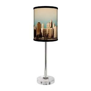  New York Skyline Table Lamp With Crystal Base