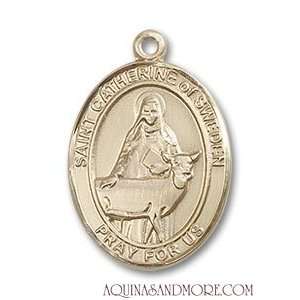  St. Catherine of Sweden Medium 14kt Gold Medal Jewelry