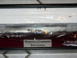 PIRATES of the CARIBBEAN Jack Sparrow CUTLASS SWORD in SHADOW BOX 
