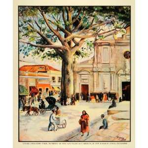  1939 Print Ceiba Tree San Francisco Church Caracas 