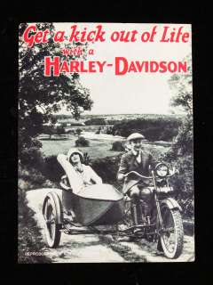 1950s postcard GET A KICK OUT OF LIFE WITH A HARLEY DAVIDSON; [Hog 