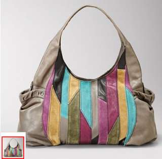 new w/tag Fossil Fifty Four Raegan Hobo multi patchwork Handbag  