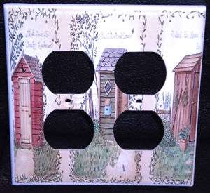 Linda Spivey OUTHOUSES DOUBLE OUTLET COVER Decor  
