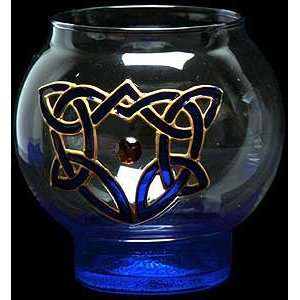   Designs Hand Painted Glass Candle Holder in a Celtic Heart Design