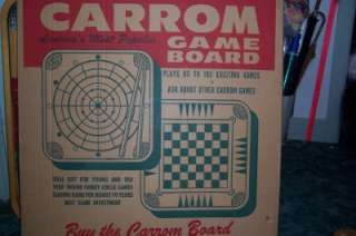 VINTAGE CARROM CROKINOLE PLAY SET #85 ALL WOOD BOARD & PARTS MADE IN 