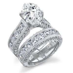   Matching Bridal Wedding 14k Ring Set GRA Certified Center 2.00 Carat
