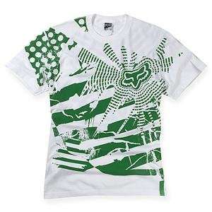  Fox Racing Explosion T Shirt   Medium/White/Green 