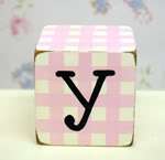 Wooden Block Name Letters Pink Child Baby Nursery  