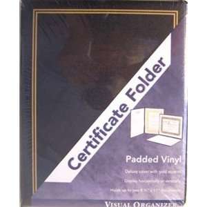  VIO07513   Deluxe Certificate Folder, Gold Trim, 11 1/2x9 