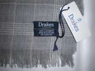DRAKES London Scottish cashmere scarf   New with Tags  