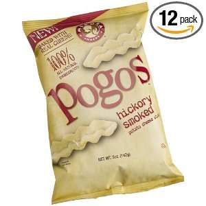 Pogos Hickory Smoked Potato Cheese Sticks, 5 Ounce Bags (Pack of 12 