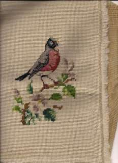   wonderful little robin needlepoint completed area measures 12 x 7 1 2