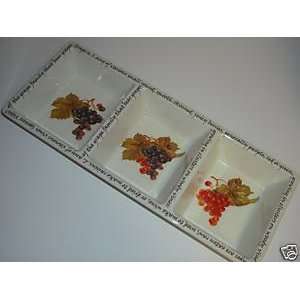  Reston Lloyd Vintage Grapes 3 Section Divided Tray 
