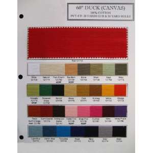  Cotton Canvas (Duck) Fabric Color Card