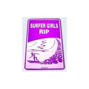  Seaweed Surf Co Surfer Girls Rip Purple Aluminum Sign 18 