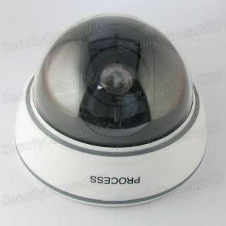 Dummy Dome CCTV Security Fake Camera Red Shinning with CCTV Warning 