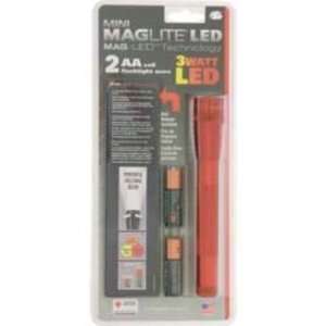 Maglite Flashlight 53041 LED Mini Maglite 2AA Cell Flashlight with Red 