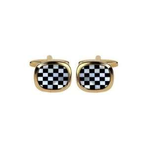  Mother of Pearl & Onyx Chequered Cufflinks Jewelry
