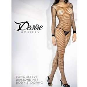 Bundle Longsleeve Net Crotchless Body Stocking O/S and 2 pack of Pink 