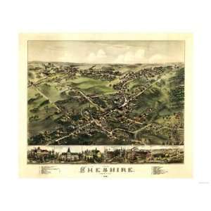  Cheshire, Connecticut   Panoramic Map Giclee Poster Print 