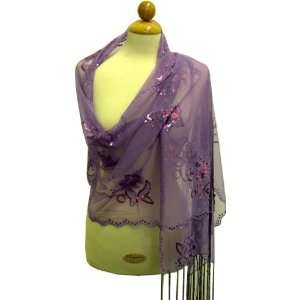 Scarf,Scarves for Women Italy Fashion Style Purple Silk Chiffon Shawl 