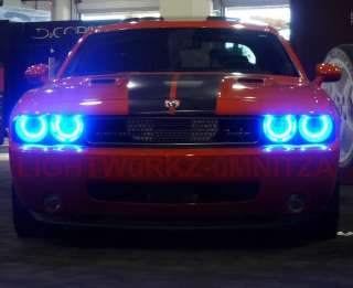 Dodge Challenger SRT8 6.1 headlights ANGEL EYES demon eyes halo LED 