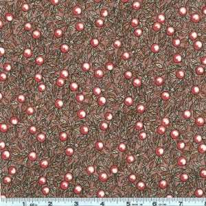  45 Wide India Chintz Berry Clusters Brown Fabric By The 