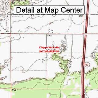 USGS Topographic Quadrangle Map   Chippewa Falls, Wisconsin (Folded 