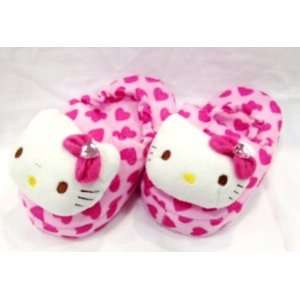  Hello Kitty Pink Hearts Plush Baby Slipper with Strap (for 