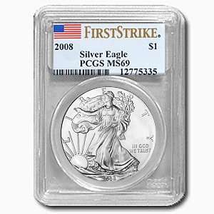  2008 Silver Eagles   MS 69 PCGS (First Strike) Everything 