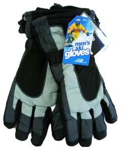 New Mens Winter Snow Ski Gloves Dark Light Gray Thinsulate Waterproof 