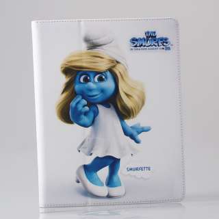 SMURFETTE SMURES Magnetic PU Leather Apple iPad 2 Case Smart Cover 