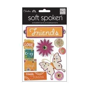  Soft Spoken Themed Embellishments   Friends & Flowers 