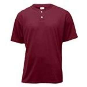  Soffe Youth Maroon Midweight Cotton/Poly Henley MEDIUM 