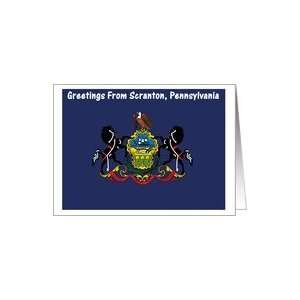  Pennsylvania   City of Scranton   Flag   Souvenir Card 
