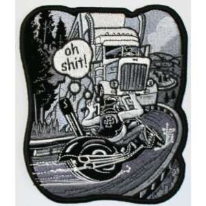   Oh Shit Bikers Motorcycle Embroidered Iron On Patch 