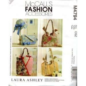  McCalls Sewing Pattern 4794 Laura Ashley Handbags & Hat 