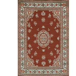  Mad Mats   Oriental Floral Brown and Cranberry   4x6