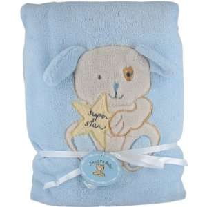  Snugly Baby Blue Fleece Baby Blanket w/ Puppy Baby