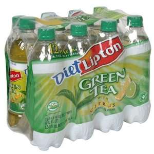 Lipton Diet Green Tea with Citrus, 12 Pack, 16.9 oz Bottles 