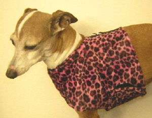 PINK LEOPARD FAUX FUR HARNESS VEST CHINESE CRESTED  